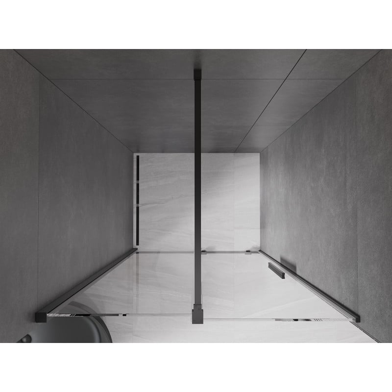 Mexen Velar drzwi prysznicowe rozsuwane 90 cm, transparent, czarne - 871-090-000-01-70