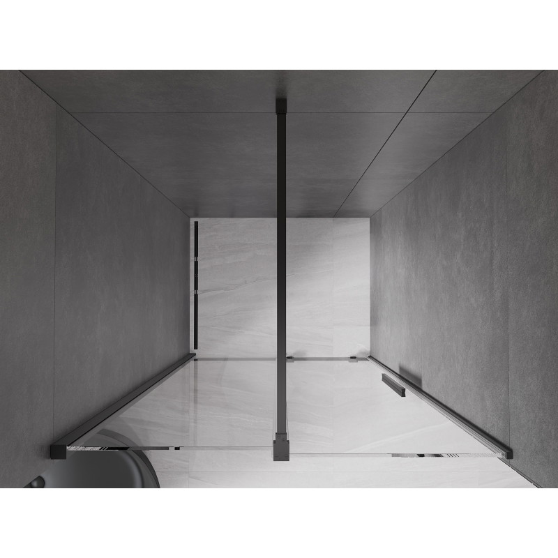 Mexen Velar puerta de ducha corredera de 120 cm, transparente, negra - 871-120-000-01-70