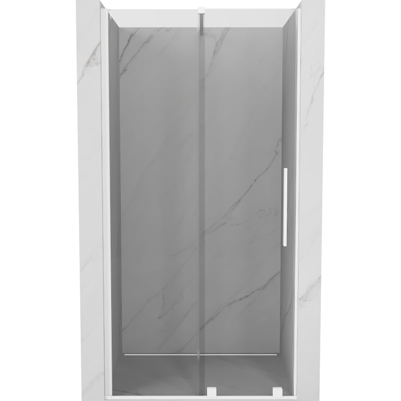Mexen Velar dušiuksed liuglevad 110 cm, läbipaistev, valge - 871-110-000-01-20