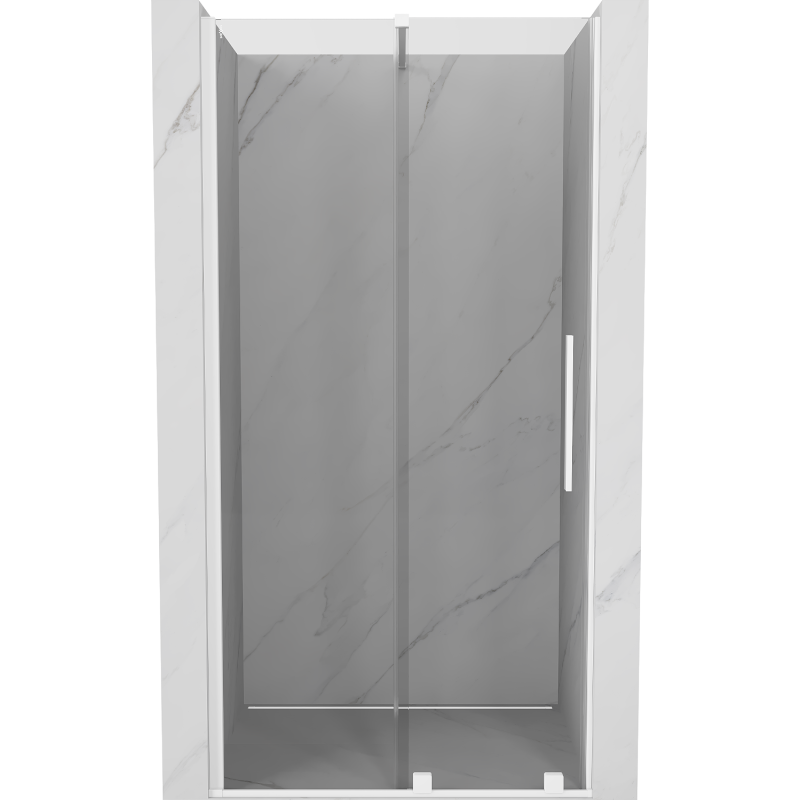 Mexen Velar drzwi prysznicowe rozsuwane 120 cm, transparent, białe - 871-120-000-01-20
