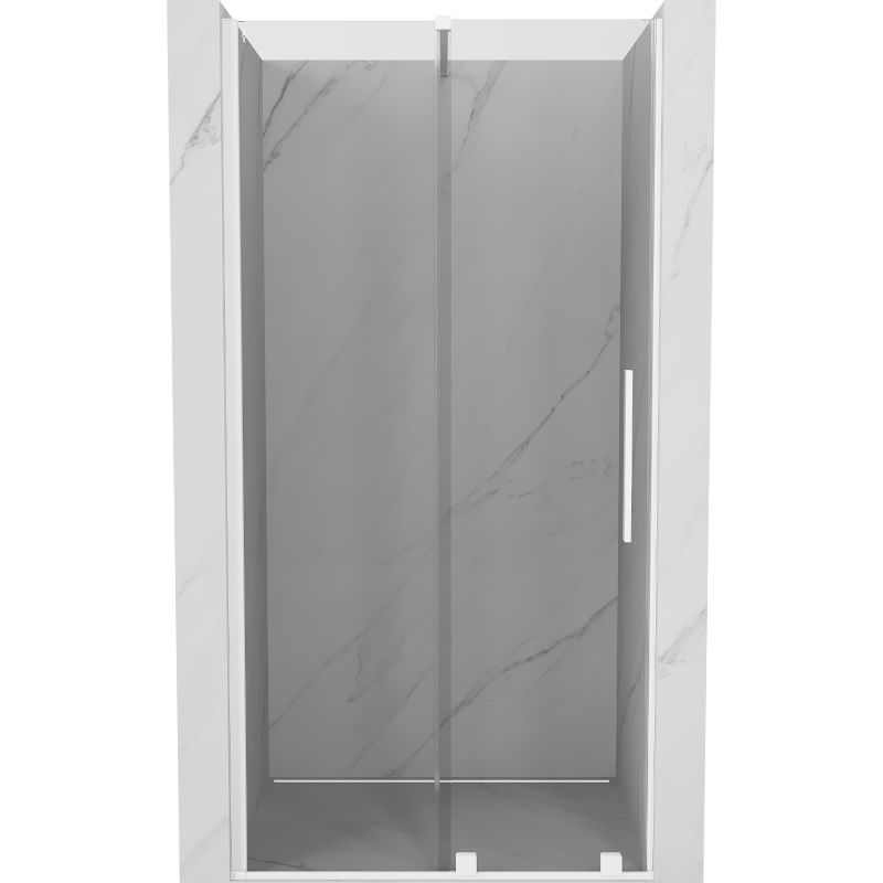 Mexen Velar schuifbare douchedeur 120 cm, transparant, wit - 871-120-000-01-20