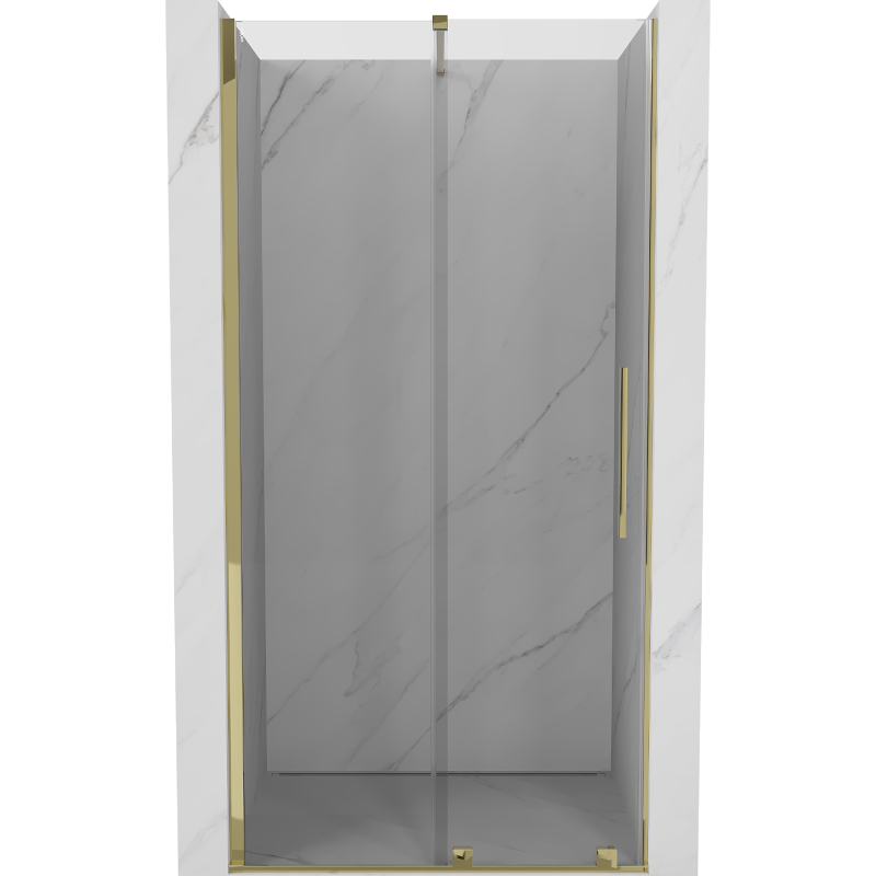Mexen Velar ausziehbare Duschtür 100 cm, transparent, Gold - 871-100-000-01-50