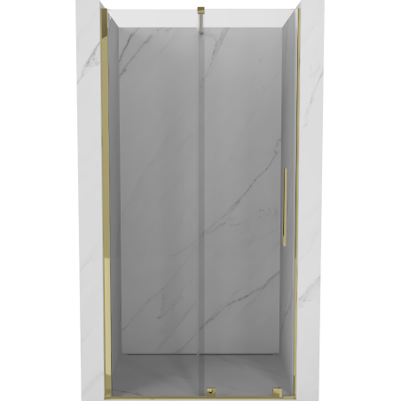 Mexen Velar ausziehbare Duschtür 100 cm, transparent, Gold - 871-100-000-01-50
