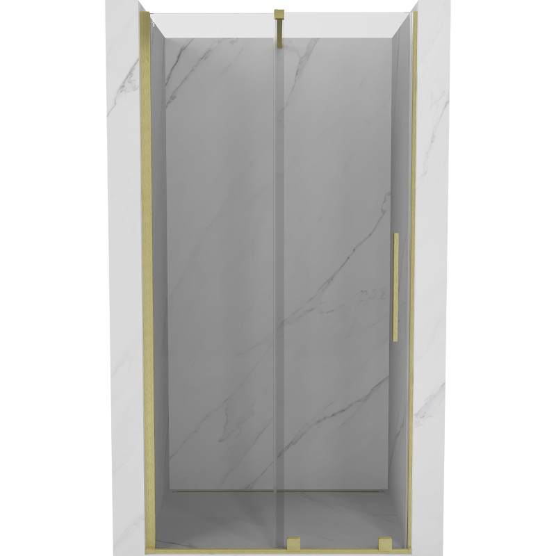 Mexen Velar schuifbare douchedeur 110 cm, transparant, goud geborsteld - 871-110-000-01-55