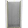 Mexen Velar Schiebetür Duschabtrennung 110 cm, transparent, gebürstetes Gold - 871-110-000-01-55