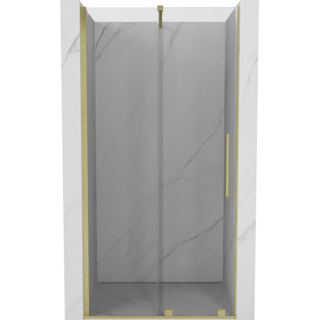Mexen Velar sliding shower door 120 cm, transparent, brushed gold - 871-120-000-01-55