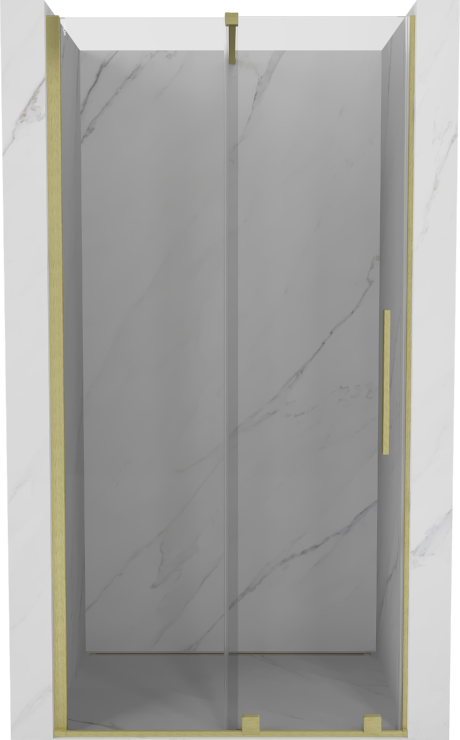 Mexen Velar drzwi prysznicowe rozsuwane 120 cm, transparent, złote szczotkowane - 871-120-000-01-55