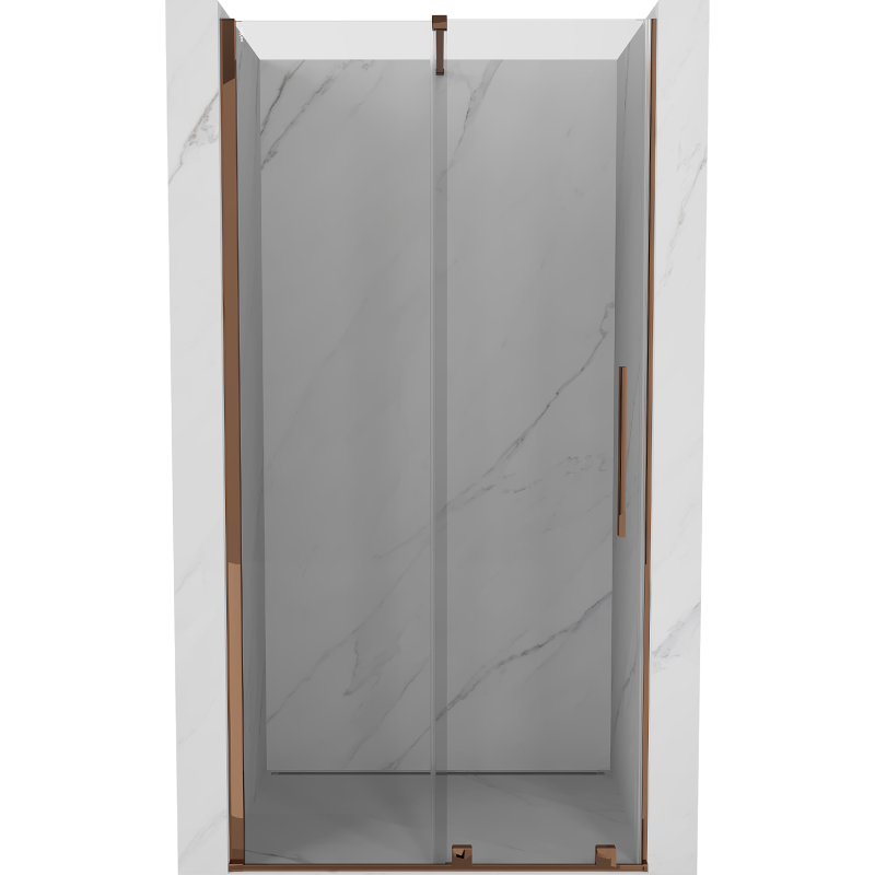 Mexen Velar ausziehbare Duschtür 90 cm, transparent, Rosa Gold - 871-090-000-01-60