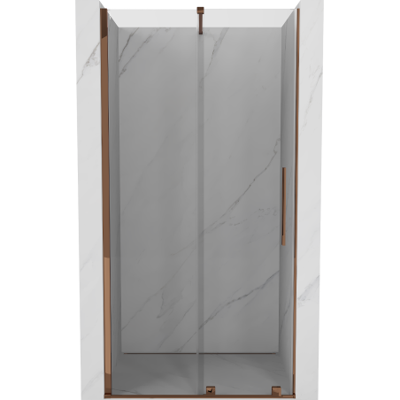 Mexen Velar ausziehbare Duschtür 90 cm, transparent, Rosa Gold - 871-090-000-01-60