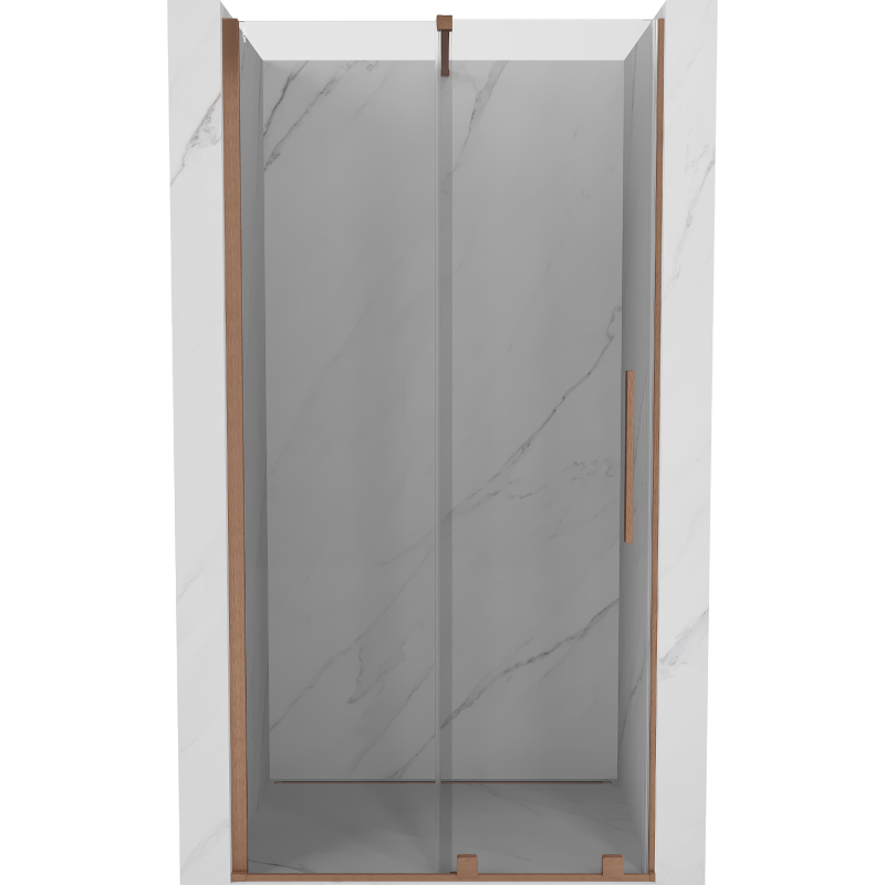 Mexen Velar drzwi prysznicowe rozsuwane 90 cm, transparent, miedź szczotkowana - 871-090-000-01-65