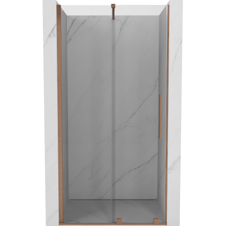 Mexen Velar ausziehbare Duschtür 90 cm, transparent, Kupfer gebürstet - 871-090-000-01-65