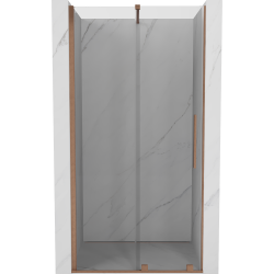 Mexen Velar drzwi prysznicowe rozsuwane 120 cm, transparent, miedź szczotkowana - 871-120-000-01-65