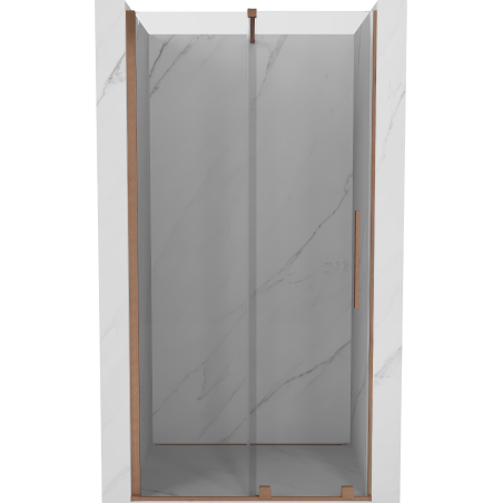 Mexen Velar drzwi prysznicowe rozsuwane 120 cm, transparent, miedź szczotkowana - 871-120-000-01-65