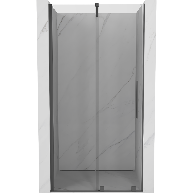 Mexen Velar porta de chuveiro de correr 110 cm, transparente, cinza metal escovado - 871-110-000-01-66