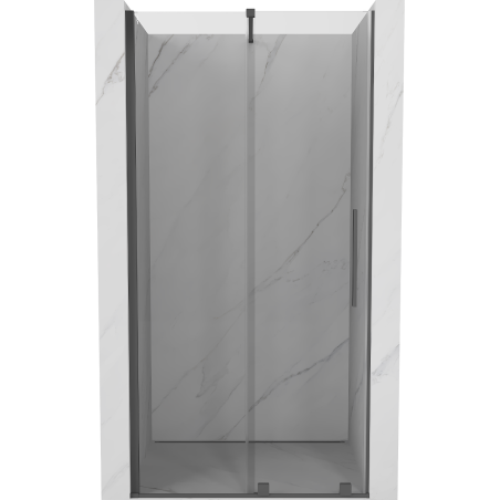 Mexen Velar Schiebetüren 120 cm, transparent, gebürstetes Gun Grey - 871-120-000-01-66