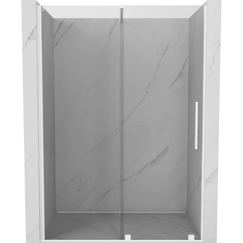 Mexen Velar drzwi prysznicowe rozsuwane 130 cm, transparent, białe - 871-130-000-01-20