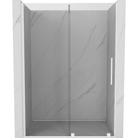 Mexen Velar drzwi prysznicowe rozsuwane 130 cm, transparent, białe - 871-130-000-01-20