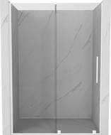 Mexen Velar porta de duche deslizante 130 cm, transparente, branca - 871-130-000-01-20