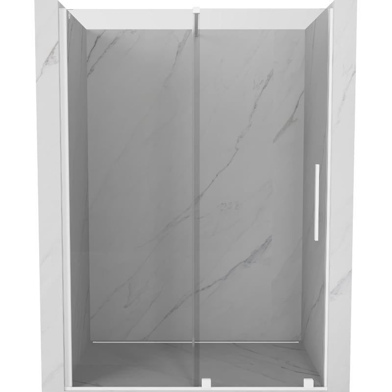 Mexen Velar schuifbare douchedeur 140 cm, transparant, wit - 871-140-000-01-20