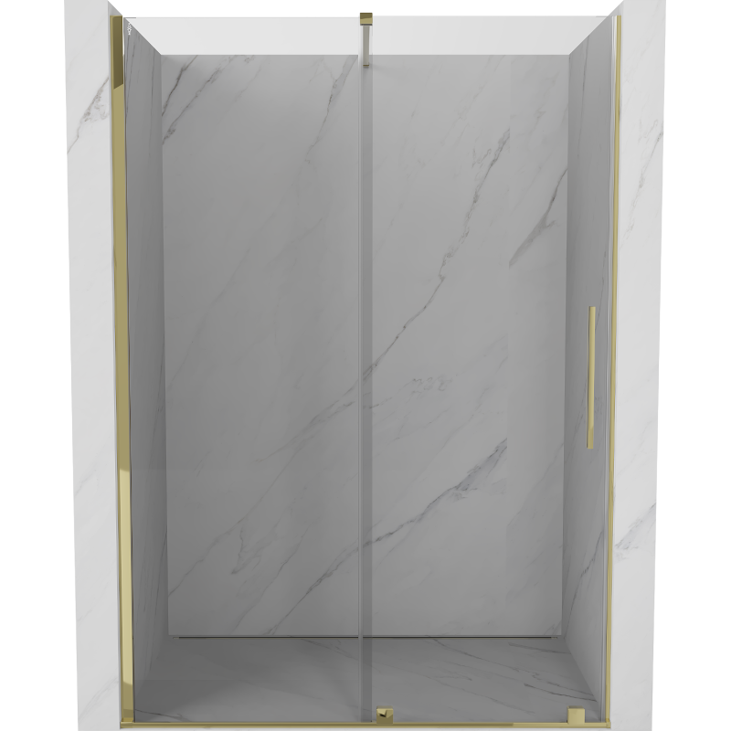 Mexen Velar sliding shower doors 130 cm, transparent, gold - 871-130-000-01-50