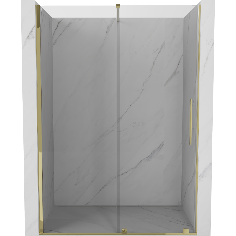 Mexen Velar drzwi prysznicowe rozsuwane 140 cm, transparent, złote - 871-140-000-01-50