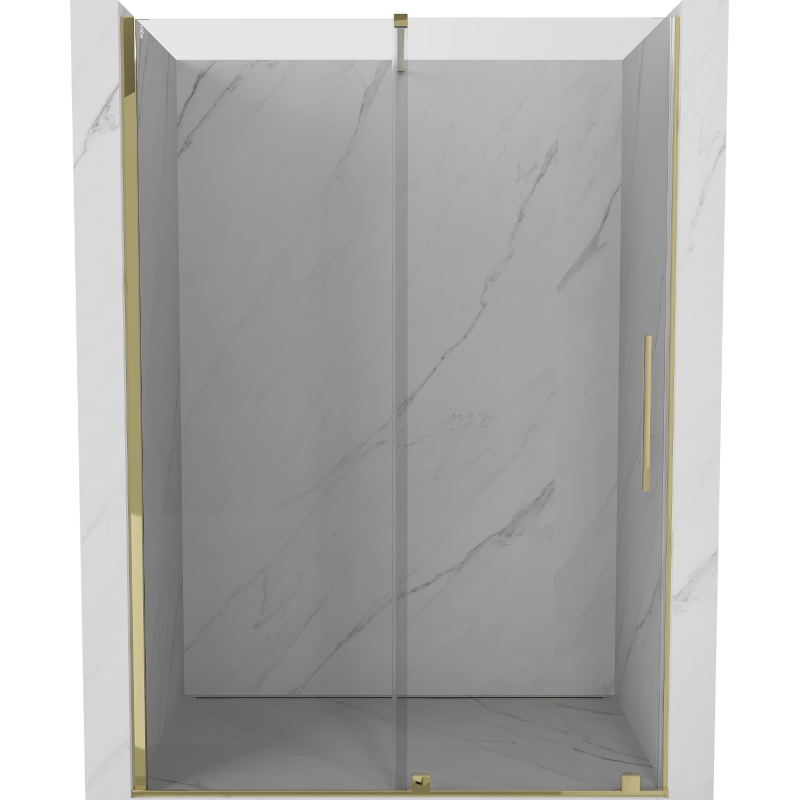 Mexen Velar Schiebetür Duschabtrennung 140 cm, transparent, gold - 871-140-000-01-50