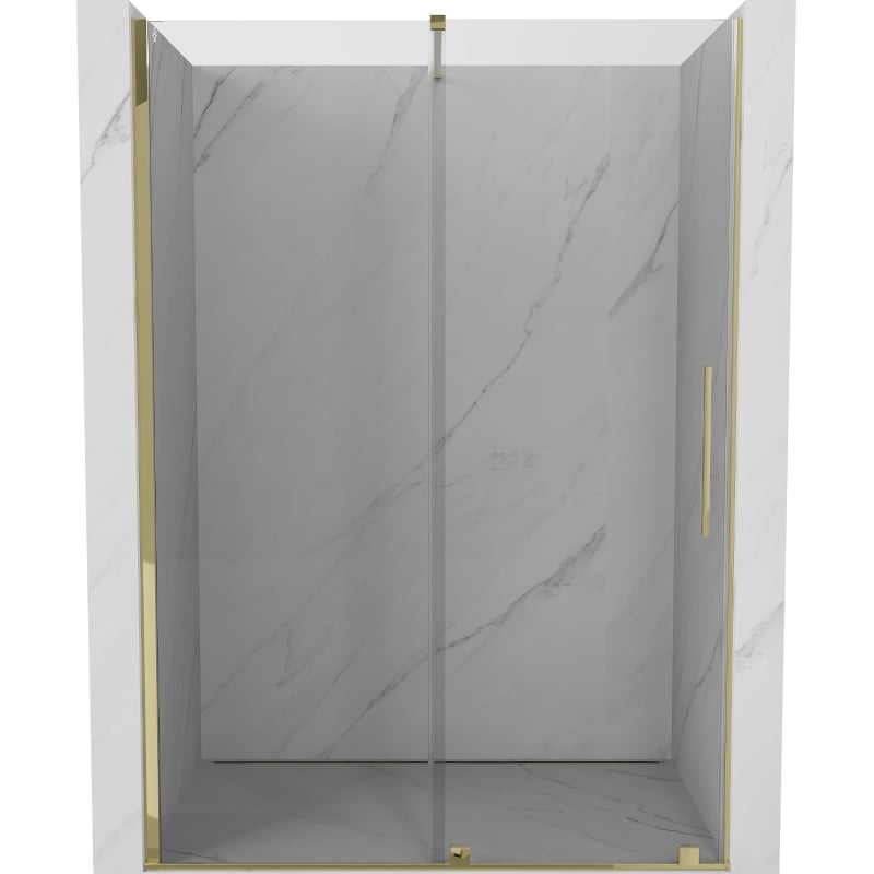 Mexen Velar 150 cm breite, transparente, goldfarbene Schiebetür für Dusche - 871-150-000-01-50