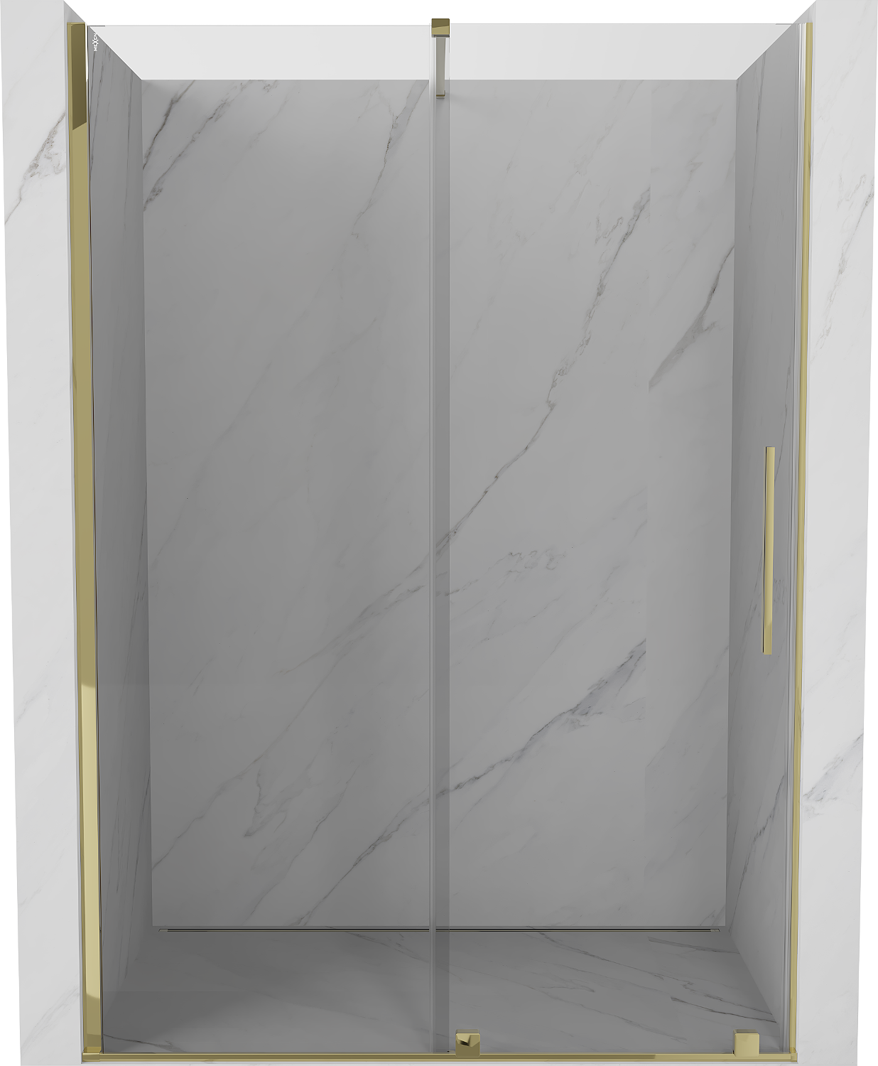 Mexen Velar drzwi prysznicowe rozsuwane 160 cm, transparent, złote - 871-160-000-01-50