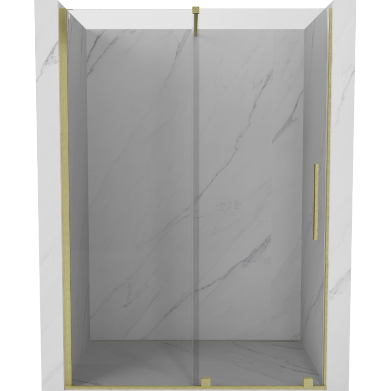 Mexen Velar puerta de ducha corredera de 130 cm, transparente, oro cepillado - 871-130-000-01-55
