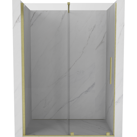 Mexen Velar sliding shower door 130 cm, transparent, brushed gold - 871-130-000-01-55