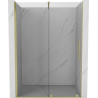 Mexen Velar ausziehbare Duschtür 130 cm, transparent, Gold gebürstet - 871-130-000-01-55