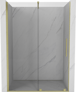Mexen Velar puertas de ducha correderas 130 cm, transparente, oro cepillado - 871-130-000-01-55