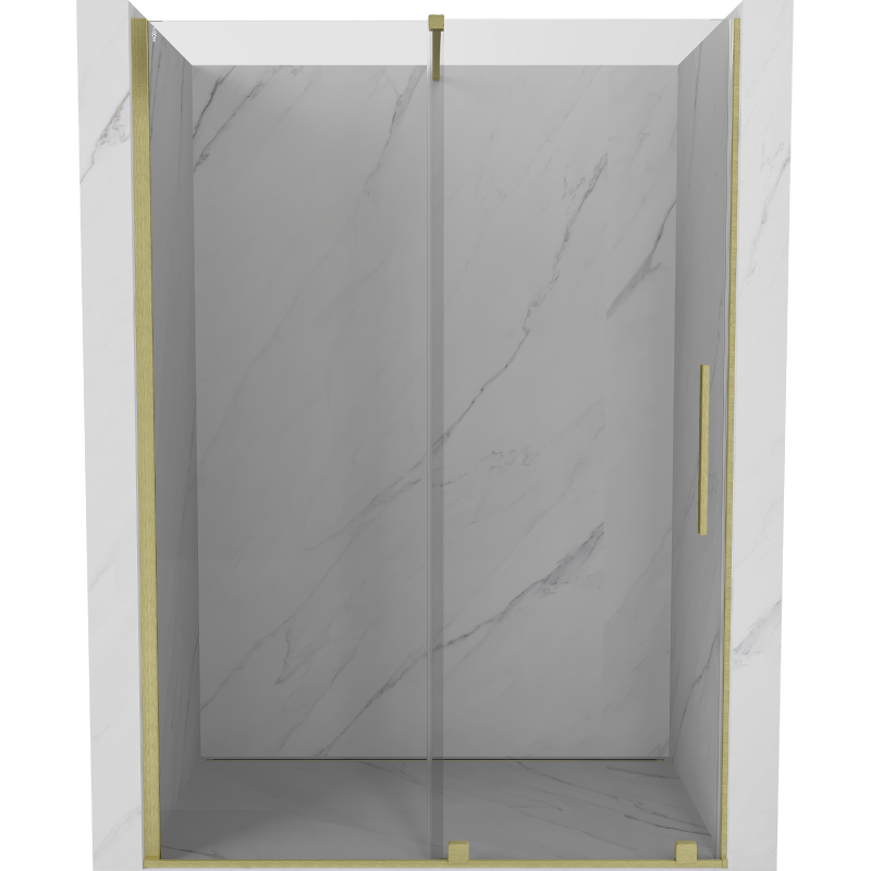 Mexen Velar drzwi prysznicowe rozsuwane 140 cm, transparent, złote szczotkowane - 871-140-000-01-55