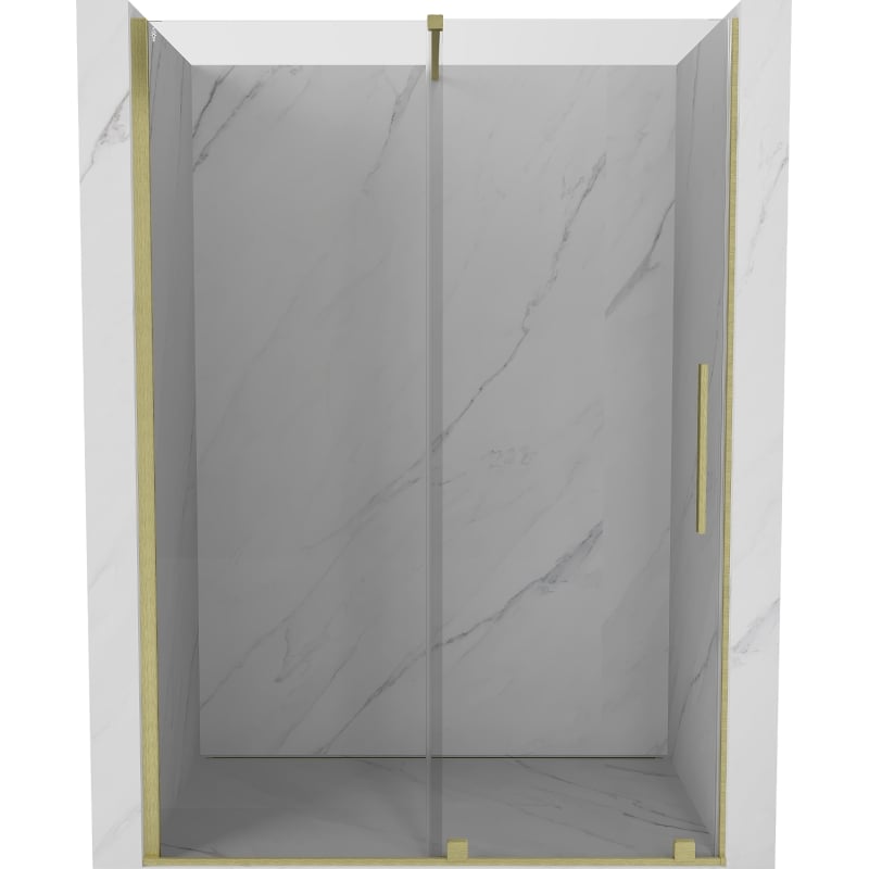 Mexen Velar schuifbare douchedeur 140 cm, transparant, goud geborsteld - 871-140-000-01-55