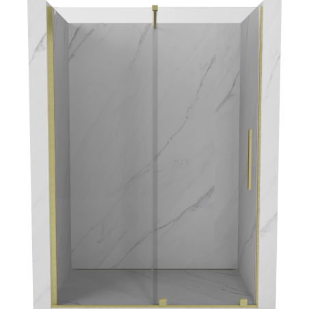 Mexen Velar Schiebetüren 140 cm, transparent, gebürstetes Gold - 871-140-000-01-55