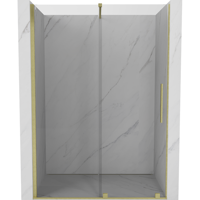Mexen Velar puertas de ducha correderas 150 cm, transparente, dorado cepillado - 871-150-000-01-55