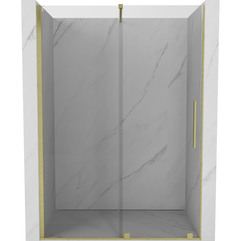 Mexen Velar drzwi prysznicowe rozsuwane 160 cm, transparent, złote szczotkowane - 871-160-000-01-55