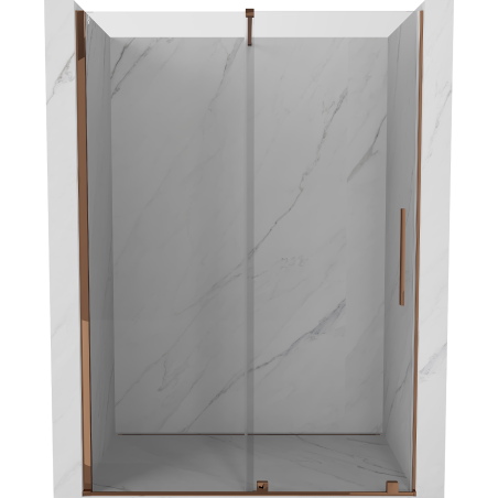 Mexen Velar drzwi prysznicowe rozsuwane 130 cm, transparent, różowe złoto - 871-130-000-01-60