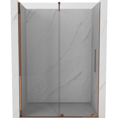 Mexen Velar schuifbare douchedeur 130 cm, transparant, roze goud - 871-130-000-01-60