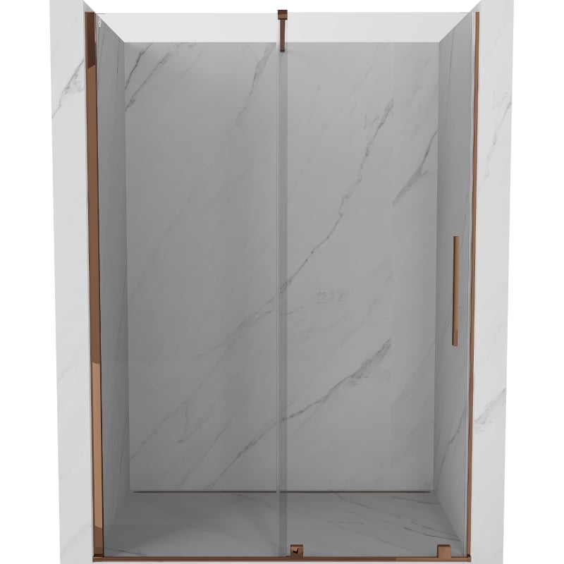 Mexen Velar sliding shower door 140 cm, transparent, rose gold - 871-140-000-01-60