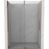 Mexen Velar puerta de ducha corredera de 140 cm, transparente, oro rosa - 871-140-000-01-60