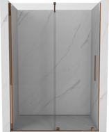 Mexen Velar drzwi prysznicowe rozsuwane 160 cm, transparent, różowe złoto - 871-160-000-01-60