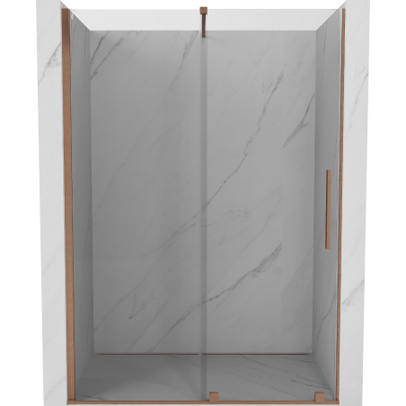 Mexen Velar sliding shower door 130 cm, transparent, brushed copper - 871-130-000-01-65