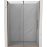 Mexen Velar sliding shower door 130 cm, transparent, brushed copper - 871-130-000-01-65