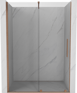Mexen Velar 140 cm Sliding Shower Door, Transparent, Brushed Copper - 871-140-000-01-65