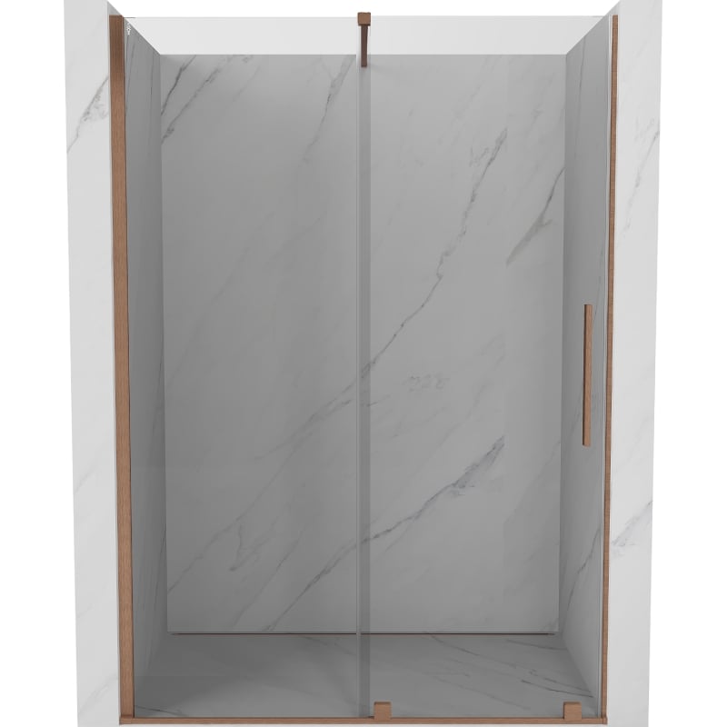 Mexen Velar sliding shower doors 150 cm, transparent, brushed copper - 871-150-000-01-65