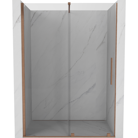 Mexen Velar Schiebeduschtür 160 cm, transparent, gebürstetes Kupfer - 871-160-000-01-65