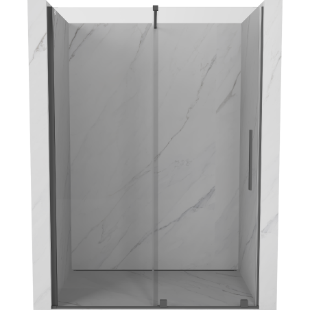 Mexen Velar sliding shower door 130 cm, transparent, brushed gun gray - 871-130-000-01-66