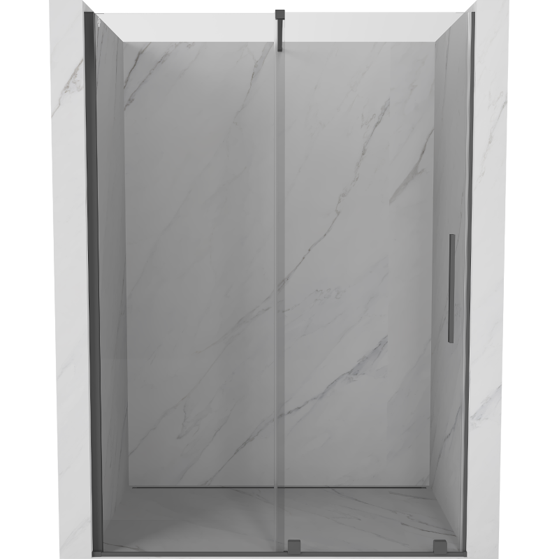 Mexen Velar portas de duche de correr 150 cm, transparente, cinza escovado - 871-150-000-01-66