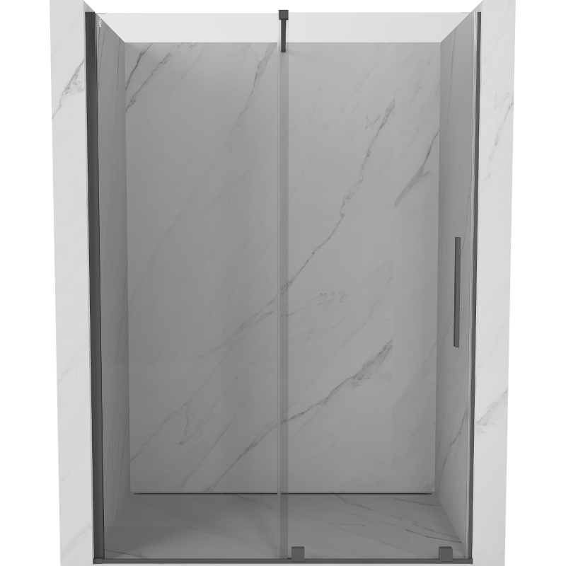 Mexen Velar drzwi prysznicowe rozsuwane 160 cm, transparent, gun gray szczotkowany - 871-160-000-01-66